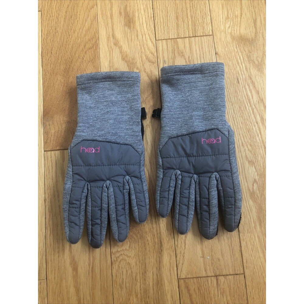 HEAD‎ Women's  Running Gloves Gray Black Size Large with clips